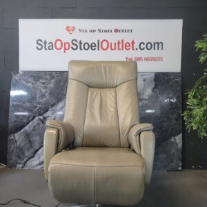 Relaxstoel Grijswit met kantelfunctie op accu