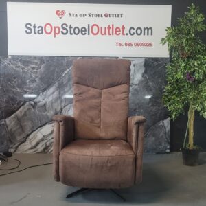 Staopstoel Taupe-bruin Suede-leer op accu