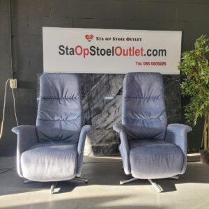 Staopstoel Set Stof Blauw Sterpoot op accu
